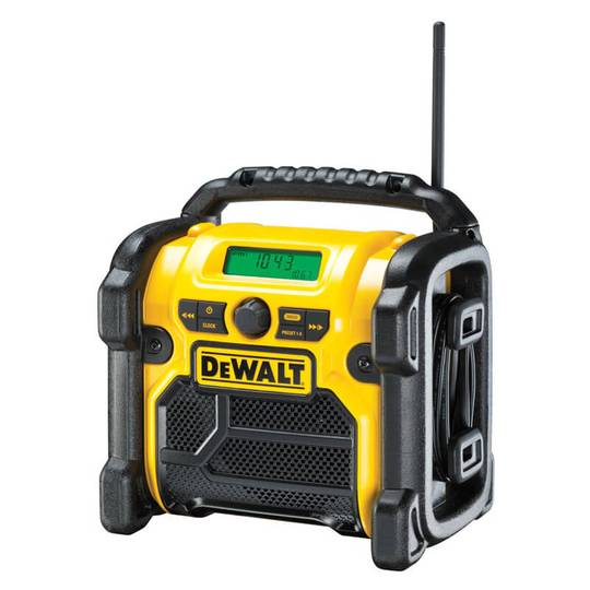 Радіоприймач AM/FM, AUX порт, DeWALT DCR019