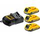 Зарядний пристрій з акумуляторною батареєю (3шт) XR Li-Ion DCB183 DeWALT DCB115D3