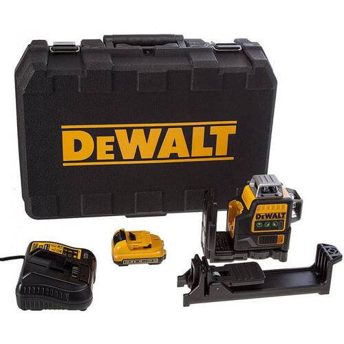 Лазерный уровень в кейсе с аккумулятором 2 Ач DeWALT DCE089D1R