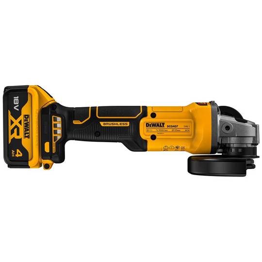 Шлифмашина угловая - болгарка аккумуляторная бесщёточная DeWALT DCG407M1T
