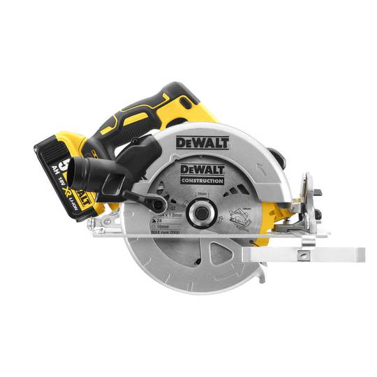 Дисковая пила аккумуляторная в кейсе с 2-мя аккумуляторами 5 Ач  DeWALT DCS570P2