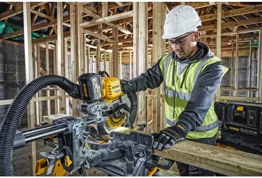 Торцовочная пила аккумуляторная XR FLEXVOLT XPS с 2-мя аккумуляторами DeWALT DCS727T2