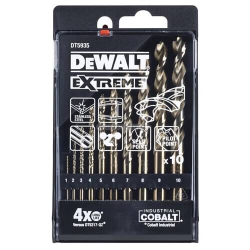 Набор кобальтовых сверл (10 шт.) DeWALT DT5935