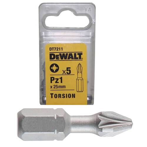 Упаковка стандартных насадок для шурупов с крестообразным шлицем PZ DeWALT